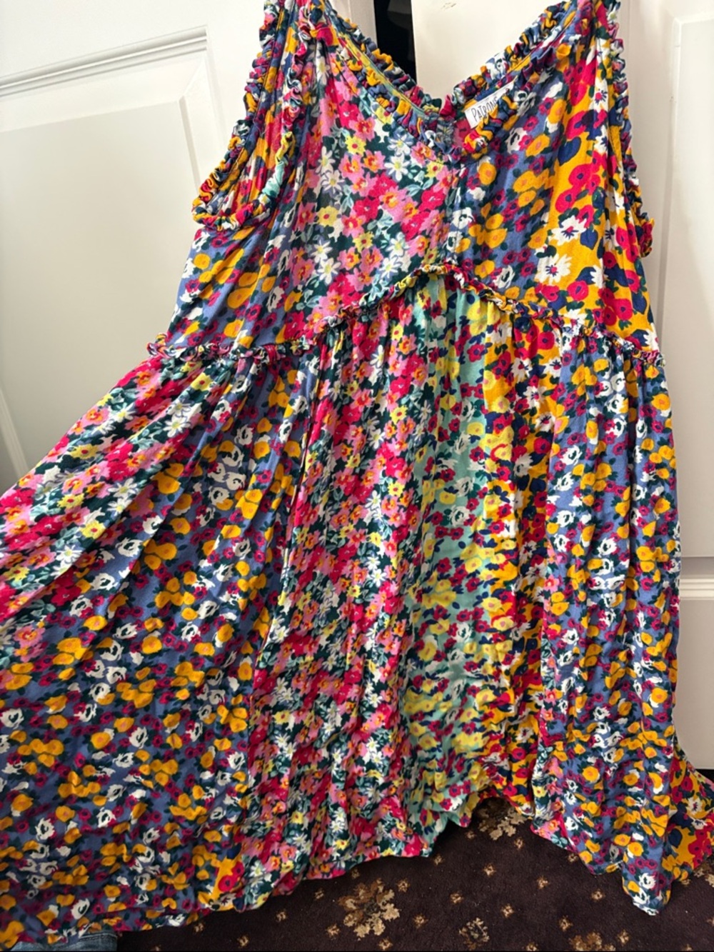Patrons of peace Floral Tie-Shoulder Sundress in Multi-Color - Picture 4 of 4